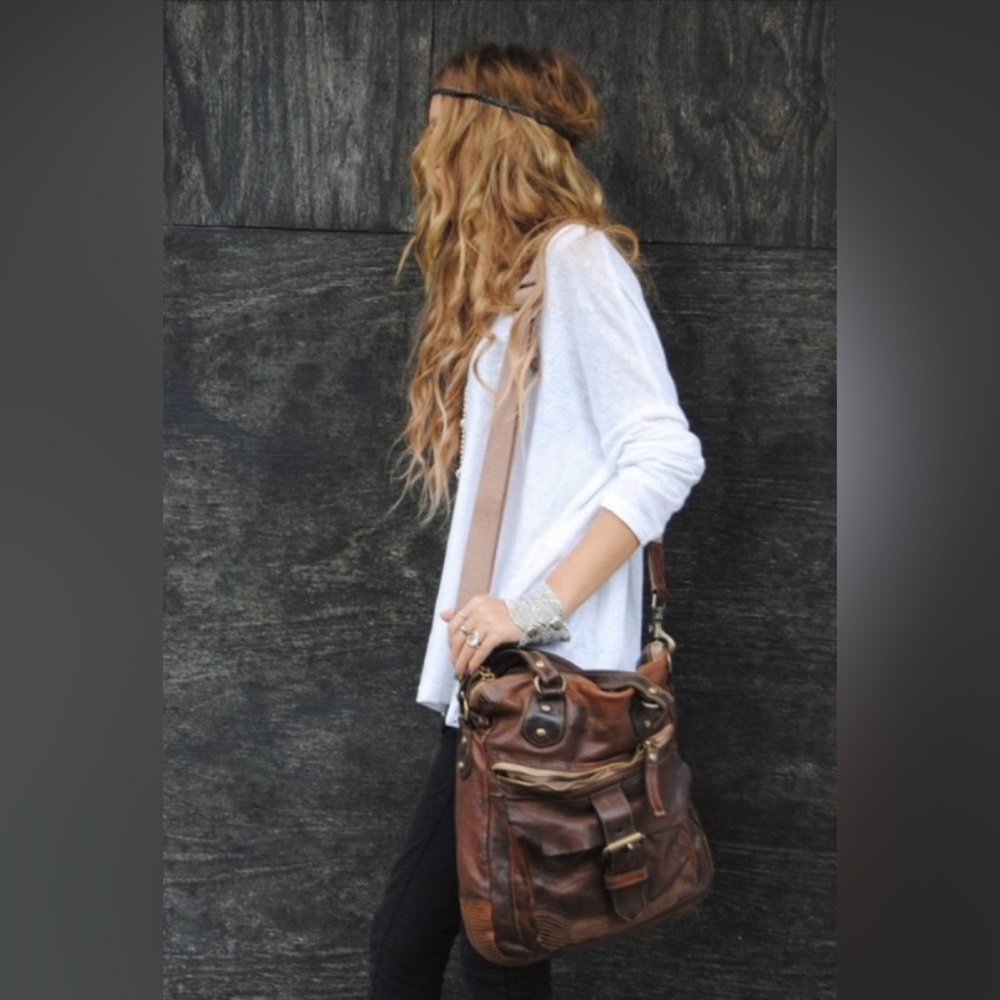 Campomaggi Teodorano Free People Gorgeous Large Leather Crossbody Tote Bag